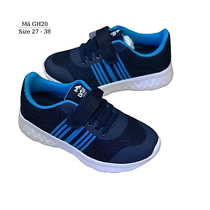 Giày thể thao bé trai 3 - 12 tuổi Urabn Footprint cao cấp siêu nhẹ kháng khuẩn quai dán điều chỉnh linh hoạt phù hợp cho trẻ em đi học, chạy bộ màu xanh dương khỏe khoắn và năng động GH20