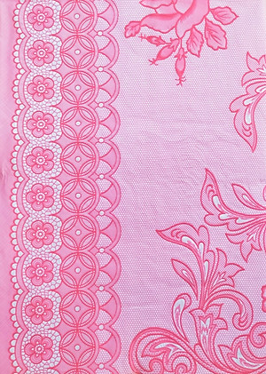 Khăn trải bàn PAULEE - 856B (150cm x 228 cm) hoa văn hồng - không thấm nước