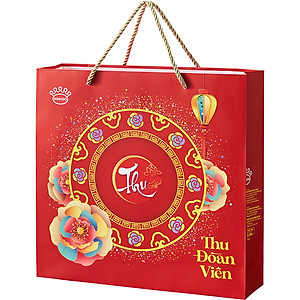 Tặng lồng đèn giấy - Hộp 4 bánh trung thu Kinh Đô "Thưởng Trà Ngắm Trăng" (4 bánh x 210g)