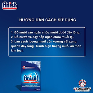 Muối rửa chén bát Finish 1,5kg kèm túi zip 