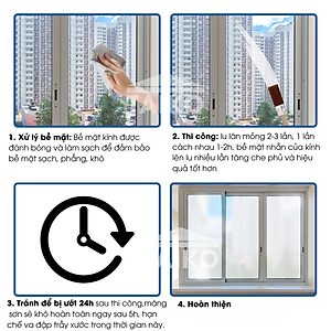 1 Kg Keo Sơn Mờ Kính Chống Nhìn Trộm TAIKOMI, Keo Sơn Bóng Mờ Kính Văn Phòng, Mờ Kính Cửa Sổ, Nhà Tắm, Phòng Ngủ