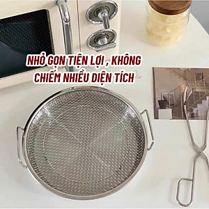 Set Khay Kèm Đĩa, Vỉ Lưới Lọc Dầu Chất Liệu INOX 304 Cao Cấp, Đựng Ráo Dầu Thức Ăn Chiên Rán Lọc Dầu 20cm - 25cm - HÀNG CHÍNH HÃNG MINIIN