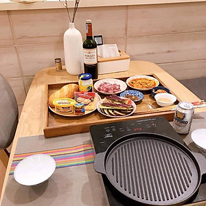 Chảo nướng gang đúc nguyên khối, chống dính 2 lớp Rapido - Dùng được cho bếp từ