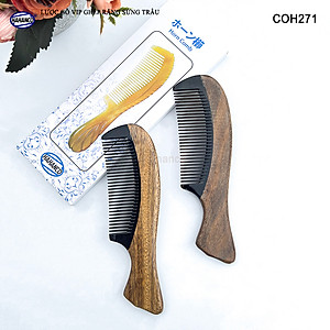 Lược Gỗ Thơm Ghép Răng Sừng Đen Cao Cấp HAHANCO (Đủ Mẫu) Kiểu Dáng Châu Âu- COH271