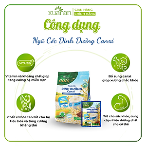 Ngũ Cốc Dinh Dưỡng Canxi Xuân An [ít đường] Túi 400G {25g*16 gói}