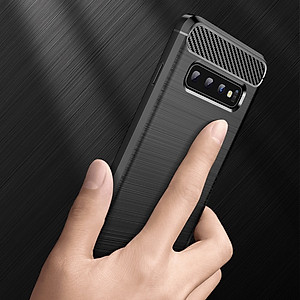 Ốp Lưng Chống Sốc Cho SamSung Galaxy S10 5G Chính hãng RUGGED ARMOR Vân Sợi Carbon, Bảo Vệ Camera Sau - Hàng Chính Hãng