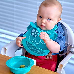 Bộ đồ dùng ăn dặm silicon Baby Marcus & Marcus, cho bé từ 6 tháng