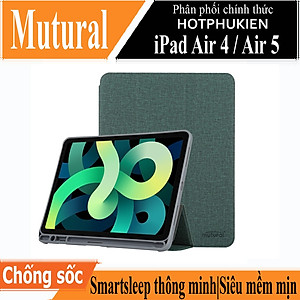 Case bao da chống sốc canvas cho iPad Air 4 / Air 5 M1 10.9 inch hiệu Mutural Yashi Series trang bị ngăn đựng bút, thiết kế tản nhiệt, hỗ trợ smartsleep - hàng nhập khẩu