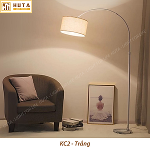 Đèn Cây Đứng HUTA KC2 Thân Cong, Trang Trí Phòng Khách Phòng Ngủ, Sofa, Góc Tường, Cao Cấp Sang Trọng, Đèn Vàng Bóng Led Tiết Kiệm Điện