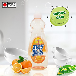 Combo chai nước rửa bát chén hương cam 600ml Rocket nội địa Nhật Bản