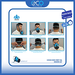 [COMBO] Mặt nạ Koken G7 Nhật Bản phòng khí độc, phun thuốc & Kính chống văng bắn, chống đọng hơi sương Delta Plus Pháp