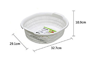 Bộ 01chậu & 01rổ nhựa Oval Sanada Seiko 5.3L cao cấp có tay cầm tiện dụng - Hàng nội địa Nhật Bản.