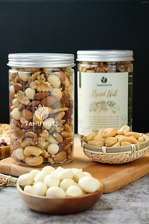 Hạt dinh dưỡng mix 7 loại TANU NUTS , hạt ngũ cốc bà bầu gồm macca, óc chó, hạnh nhân, điều, nho, xoài, việt quất