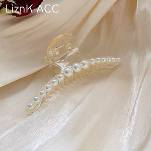 Kẹp Tóc Càng Cua Đính Ngọc Trai Nhân Tạo Phong Cách Hồng Kông Thâp Niên 90s