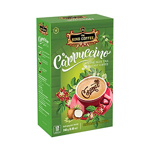 Cà Phê Hòa Tan Cappuccino Vị Dừa KING COFFEE - Hộp 12 gói x 20g
