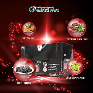 Viên Uống Thải Độc Gan, Giải Rượu Kanzo Ukon Genki Fami Nhật Bản Hộp 30 Viên