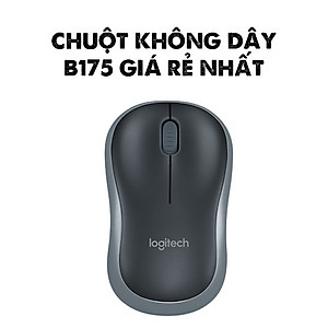 Chuột không dây Logitech B175 - đầu thu USB 2.4Ghz, pin 1 năm, nhỏ gọn, thiết kế thuận cả 2 tay, phù hợp PC/Laptop - Hàng chính hãng