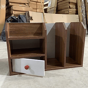 Kệ Sách Để Bàn Nhỏ Gọn, Nhiều Ngăn, Decor Bàn Làm Việc Gọn Gàng, Phủ Melamin Chống Nước, Dễ Lắp Đặt, Nhiều Màu Thương Hiệu Gosashi-SDB5Ngan1NK