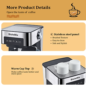 Máy pha cà phê Espresso phiên bản cao cấp thương hiệu BioloMix CM6863 - HÀNG NHẬP KHẨU