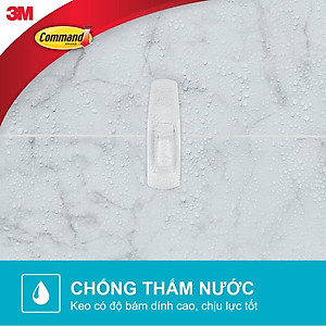 Móc dán tường chống thấm nước Command 3M cỡ lớn chịu lực 2.2kg - Độ bền cao, bám cực chắc, tháo cực dễ 17003B
