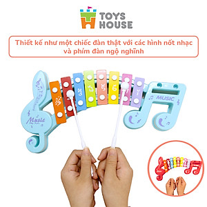 Đồ chơi đàn gõ Xylophone cho bé 8 phím hình nốt nhạc - Đồ chơi âm nhạc cho bé Toyshouse 683-2