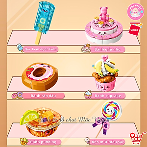 Đồ chơi xếp hình, lắp ráp 6 in 1 Qman 35011 - Điểm tâm ngọt ngào - Dành cho bé gái từ 6 tuổi