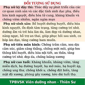 Thực Phẩm Bảo Vệ Sức Khỏe Thiên Sư - Viên Dưỡng Nhan - Điều hòa khí huyết, điều hòa tử cung, Chăm sóc buồng trứng của bạn, đẩy lùi dấu vết thời gian