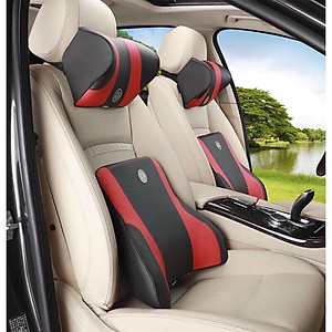 Gối tựa lưng ô tô cao su non đúc nguyên khối,bọc da cao cấp cho xe ô tô