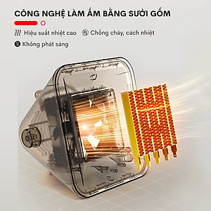 Quạt sưởi gốm ấm Mini nhập khẩu không khô da Fujihome, Hàng Chính hãng bảo hành 2 năm