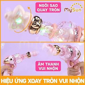Súng đồ chơi trẻ em có đèn nhạc cho bé gái biến hình công chúa phép thuật tặng PIN