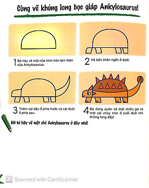 Sách Cùng Vẽ Khủng Long - Các Bước Vẽ Cơ Bản