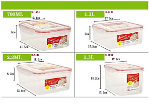 Combo 03 hộp thực phẩm chữ nhật inomata hàng nội địa Nhật Bản