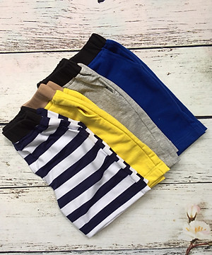 Combo 2 quần short trẻ em từ 10-30kg - Cotton thiên nhiên - 2 màu ngẫu nhiên