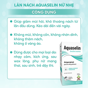 Lăn khử mùi dành cho nữ Aquaselin 50ml (loại nhẹ) ( DATE T9/26)