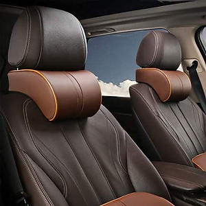 GỐI TỰA ĐẦU, TỰA LƯNG 3D CHẤT LIỆU CAO SU NON BỌC  DA TRÊN XE Ô TÔ - NHIỀU MÀU