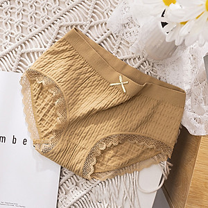 Combo 10 Quần Lót Nữ Cotton Kháng Khuẩn Thông Hơi Viền Ren Đính Nơ Freesize từ 40-60Kg - Mẫu Quần Chip Quốc Dân