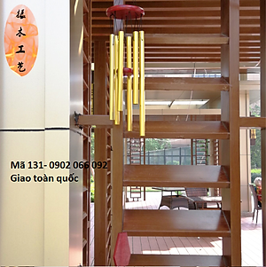 Chuông gió phong thuỷ 5 thanh màu vàng và màu trắng (tuỳ chọn)