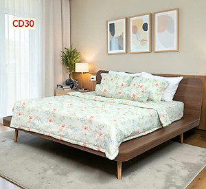 Bộ Ga 4 món Cotton Đũi Tatana mền mịn, thoáng mát  Mẫu ngẫu nhiên ( chọn mẫu ib shop )