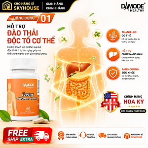 Detox viên uống thải độc cơ thể DETOX DAMODE lọ 60 viên uống detox làm sạch đại tràng chính hãng Hoa Kỳ 