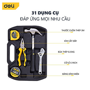 Bộ Dụng Cụ Sửa Chữa Đa Năng 116 Chi Tiết Deli Cao Cấp Chính Hãng - Sử Dụng Nhiều Mục Đích, An Toàn, TIện Lợi 
