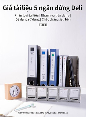Khay Tài Liệu 5 Ngăn Đứng Deli - 9838