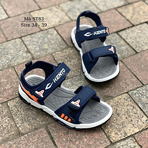 Giày sandal bé trai quai ngang thể thao năng động và cá tính cho trẻ em học sinh tiểu trung học 7 - 12 tuổi đi học đi biển có quai hậu chính hãng Kento cao cấp ST83
