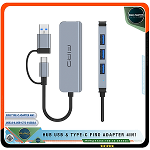 Hub USB 3.0 FIRO Và Hub Type C FIRO - Bộ Chia Cổng USB FIRO - HUB Chuyển Đổi Dành Cho Laptop, PC - Hỗ Trợ Sạc Pin, Kết Nối Đa Năng Ổ Cứng , Bàn Phím, Chuột, Máy In, Thiết Bị Ổ Chia USB - FIRO Type C Adapter 4in1 - Hàng Chính Hãng