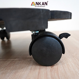 Đế Lót Chậu Cây Có Bánh Xe Thương Hiệu ANKAN, Đế Để Chậu Cây Cảnh, Có Bánh Xe, Mặt Tròn Bằng Gỗ Tràm, Màu Đen Đường Kính 35 Cm, Tải Trọng 80kg, Thích Hợp Để Đặt Chậu Cây Trong Nhà, Ngoài Trời, Tiện Lợi Di Chuyển