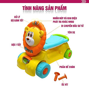 Xe Tập Đi Sư Tử Kết Hợp Xe Chòi Chân Scooter Winfun 0855NL