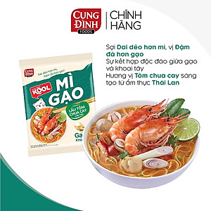 Thùng 24 Gói Mì Cung Đình Kool Mì Gạo Lẩu Tôm Chua Cay Kiểu Thái 84g