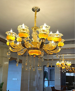 Đèn chùm SILVA pha lê trang trí nội thất sang trọng 15 tay - kèm bóng LED chuyên dụng