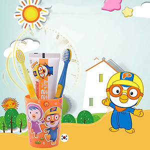 Bộ 4 bàn chải đánh răng + kem đánh răng + cốc Pororo Hàn Quốc