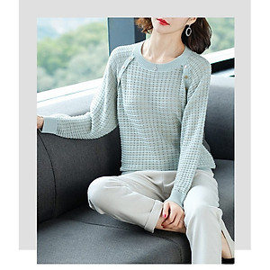 Áo len nữ tay dài cổ cao chất len mềm dày ấm mặc động  L23