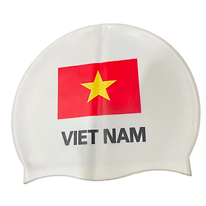 Bộ Kính Bơi VIEW V500S Chống Tia UV Chống Sương Mù Và Nón Bơi In Hoạ Tiết Lá Cờ (Trắng) - Hàng Chính Hãng